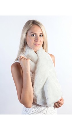 White rex fur scarf